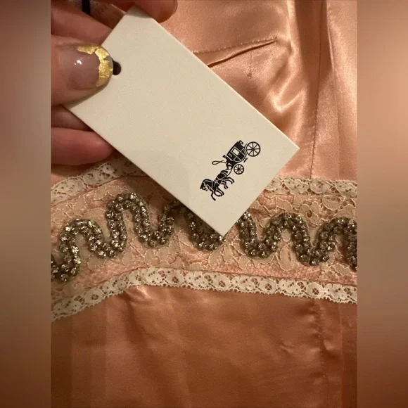 Coach NWT silk slip dress. Size 6 - Picture 7 of 12